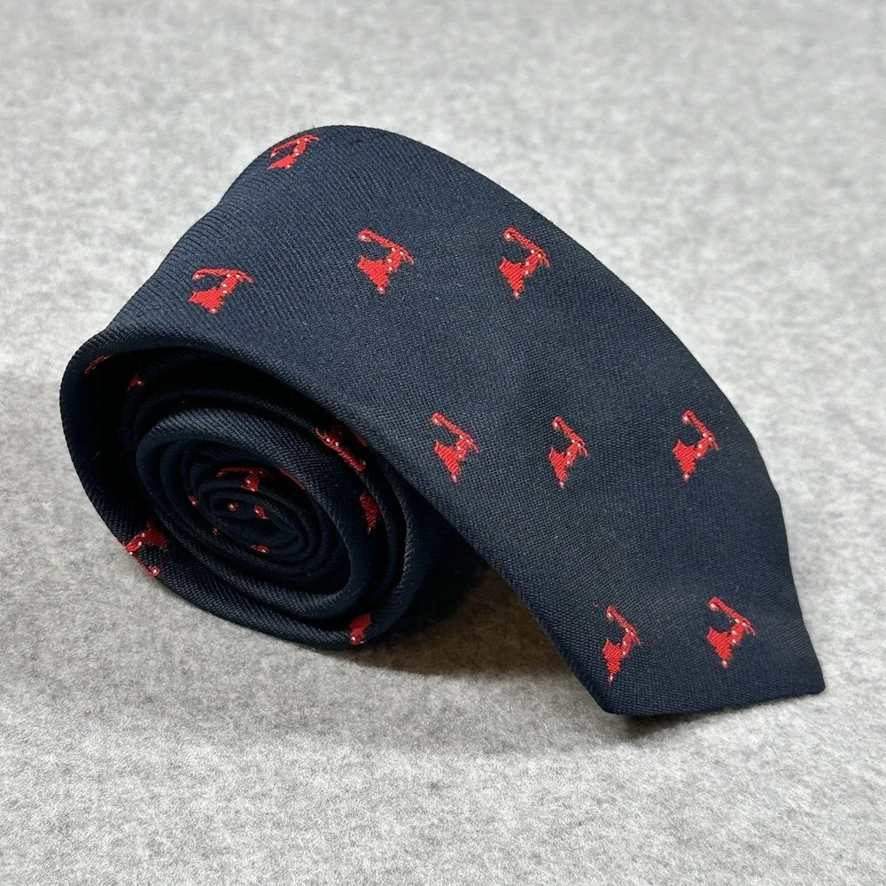 Vintage Cape Cod Novelty Necktie Navy Blue Red Mens Classic Dress Tie 56x3in